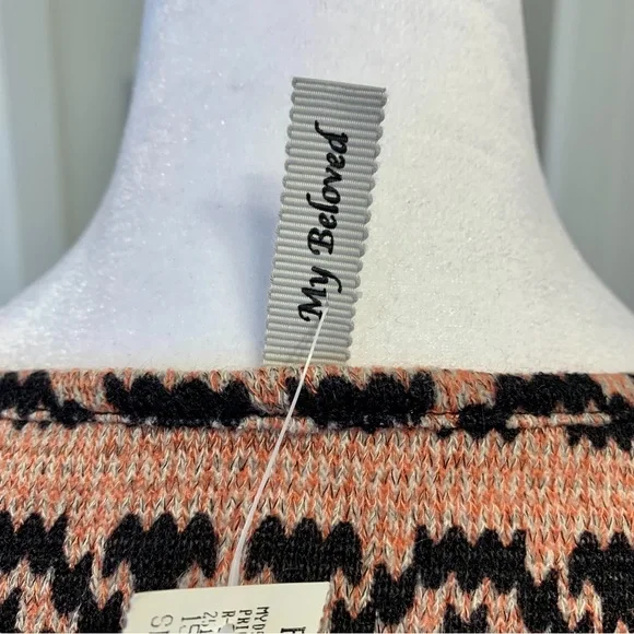 NWT My Beloved Long Sleeve Hanker chief Hem Feather Tassel Sweater Dress size S - Picture 13 of 14